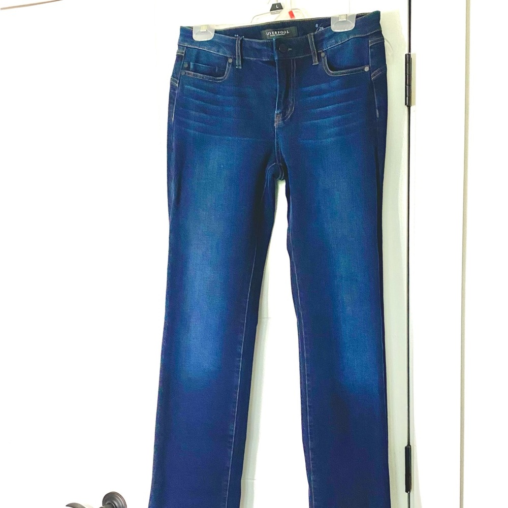 Strait leg Liverpool, dark wash, jeans